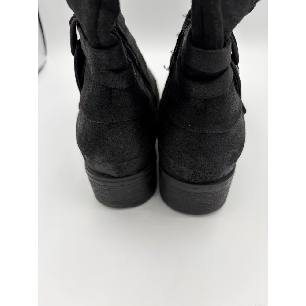 Baretraps Oudrey Black Wide Calf Tall Boots Textile Metallic Sheen Size 6.5M-WC - Picture 4 of 8